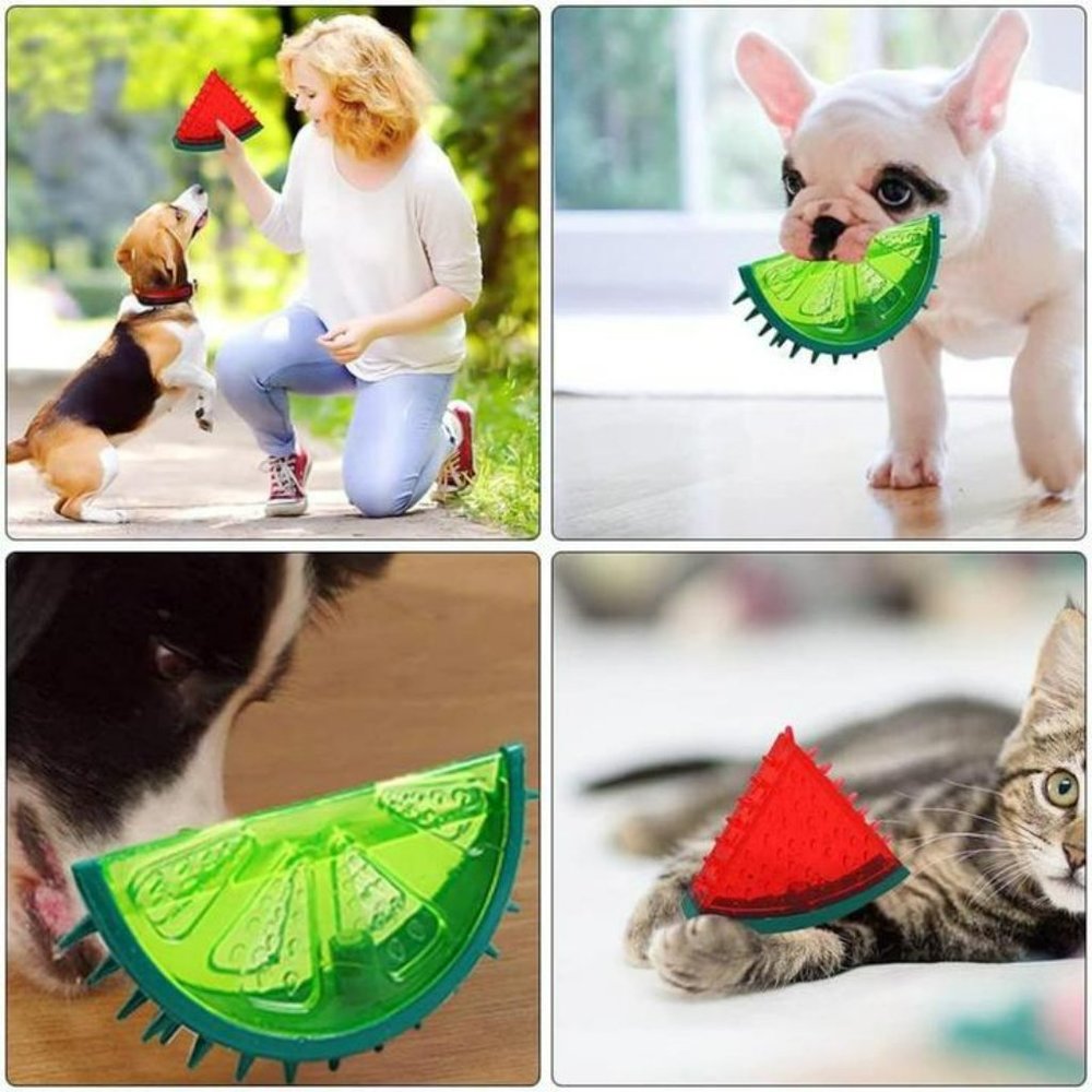 New Large Freezable Pet Teether Cooling Chew Toy Watermelon, - Picture 2 of 7